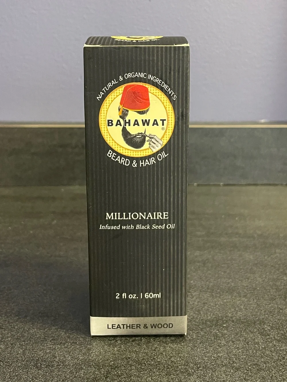 Bahawat Hair & Beard Oil “Millionaire” Leather Wood 2oz NIB